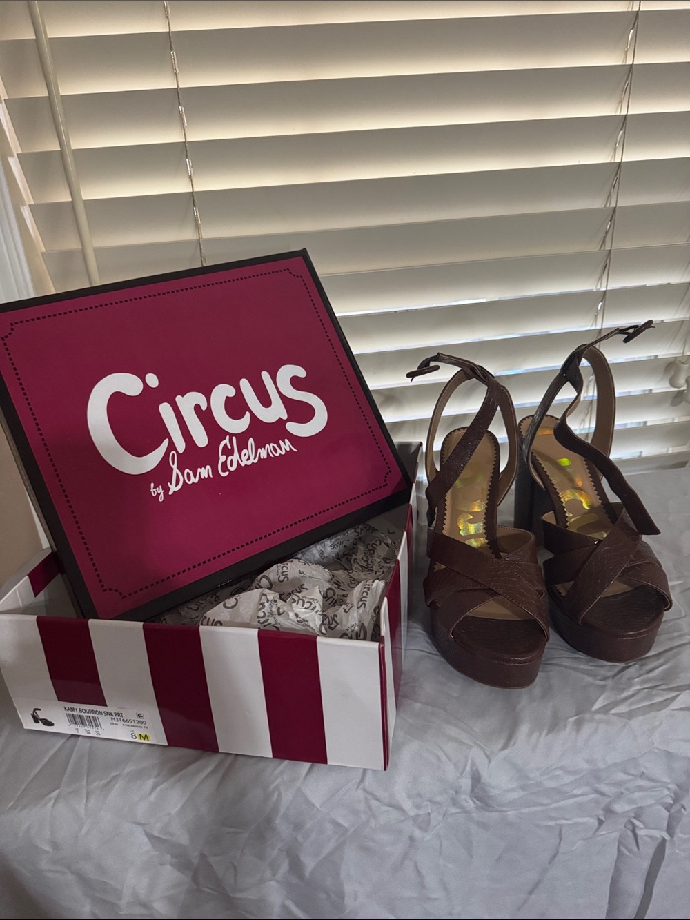 Circus by Sam Edelman Brown Platform Strappy Chunky Heeled Sandals
